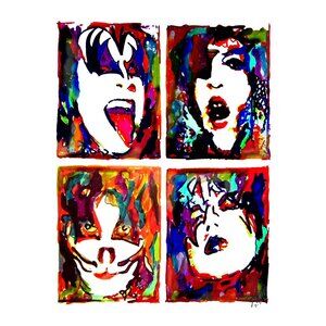 Kiss Paul Gene Ace Peter Hard Rock Music Print Poster Wall Art 13x19
